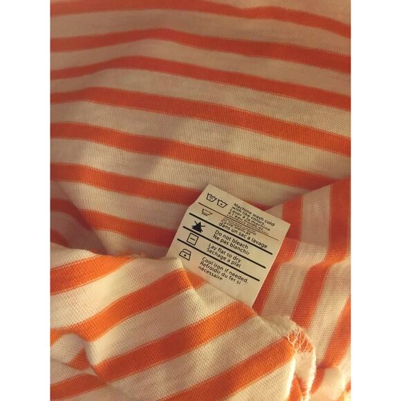 Demylee Orange white striped cotton  A-line T-Shirt Top Sz Sm - Picture 4 of 5